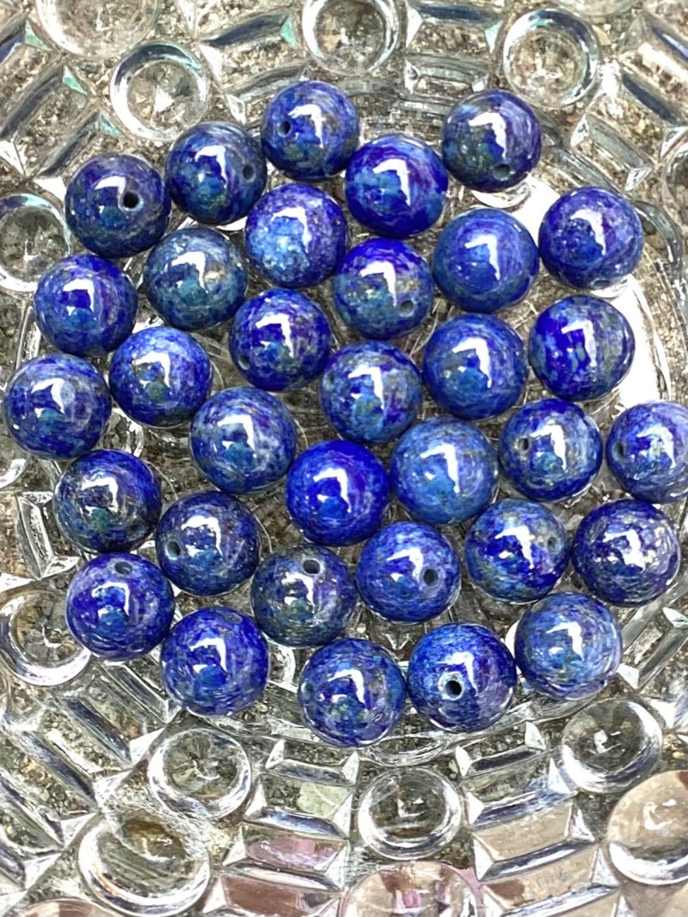 33 Pieces Blue Beads, NWT, 12MM
